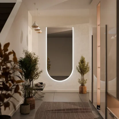 Полуовално огледало с LED осветление - Capri